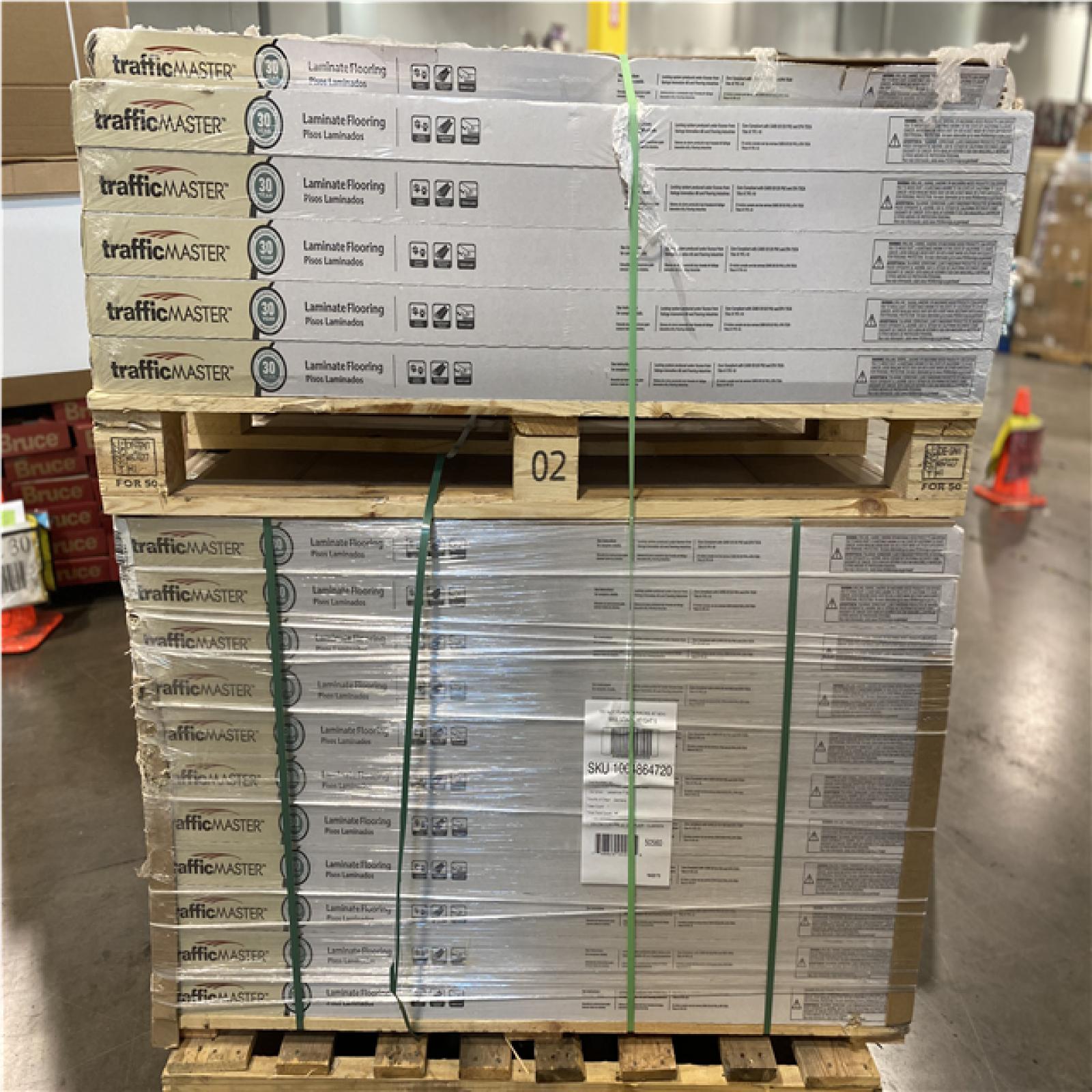 DALLAS LOCATION- TrafficMaster Lakeshore Pecan Stone 7 mm T x 7.6 in. W Laminate Wood Flooring (24.2 sqft/case)PALLET-(67 CASES)