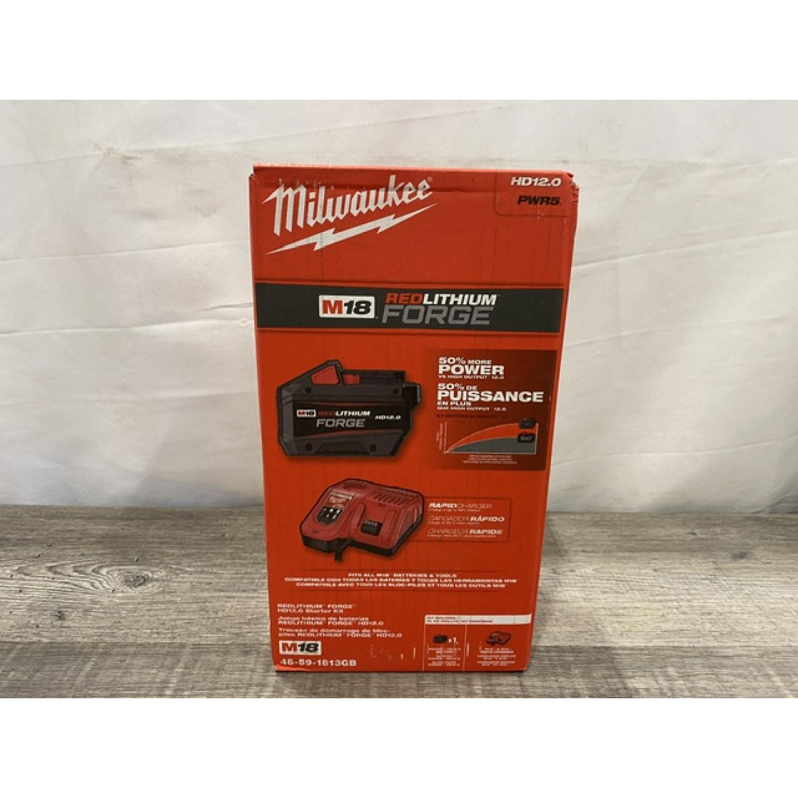 NEW - Milwaukee 18-Volt Lithium-Ion REDLITHIUM FORGE Starter Kit with 12. 0Ah Battery and Charger