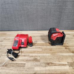 HOUSTON LOCATION - AS-IS Milwaukee 12-Volt Lithium-Ion Cordless Green 125 ft. Cross Line and Plumb Points Laser Level Kit