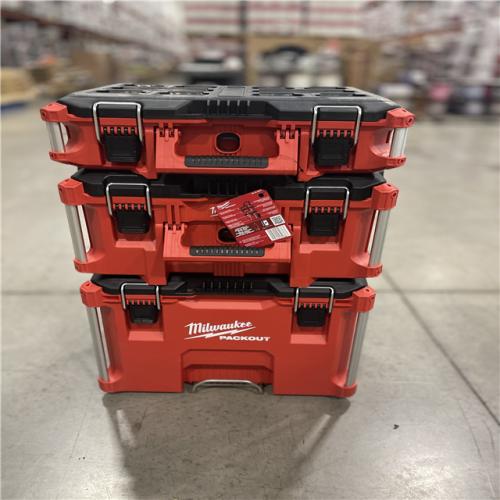 AS-IS - Milwaukee PACKOUT 22 in. Rolling Tool Box, 22 in. Large Tool Box and 22 in. Medium Tool Box ProSystem Low Profile Handle