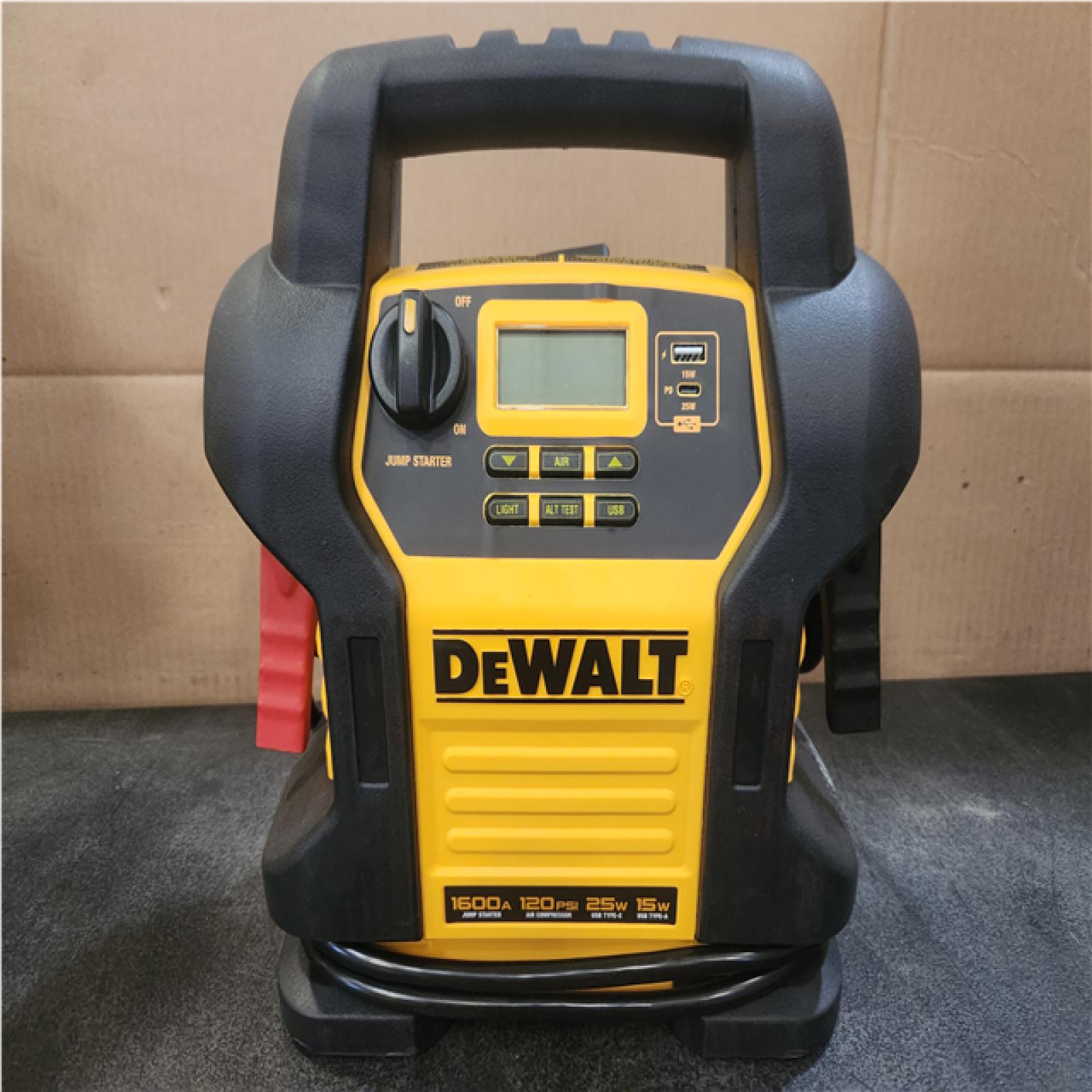 Phoenix NEW DEWALT 1600-Peak Amp Portable Jump Starter with Digital Compressor and USB Power Bank - DXAEJ14