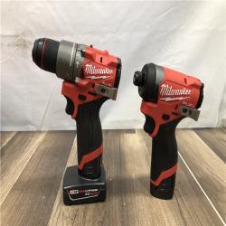 AS-IS Milwaukee FUEL 12V Lithium-Ion Brushless Cordless Hammer Drill/Impact Driver Combo Kit