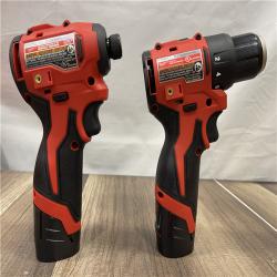 AS-IS Milwaukee M12 12-Volt Lithium-Ion Brushless Cordless Subcompact Drill &Impact Driver Combo Kit