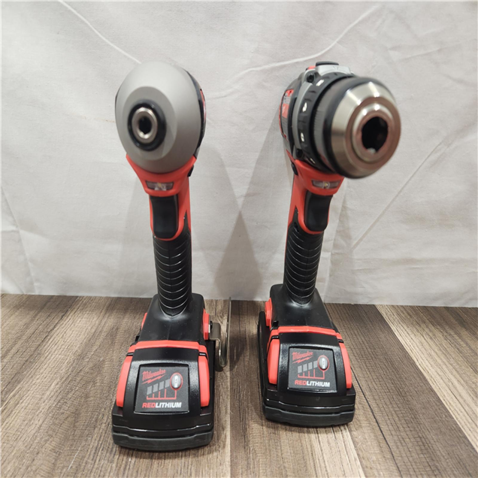 AS-IS- Milwaukee 18V Cordless Brushed 2-Tool Drill/Driver and Impact Driver Kit