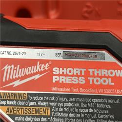 AS-IS Milwaukee 18V Lithium-Ion Cordless Short Throw Press Tool Kit