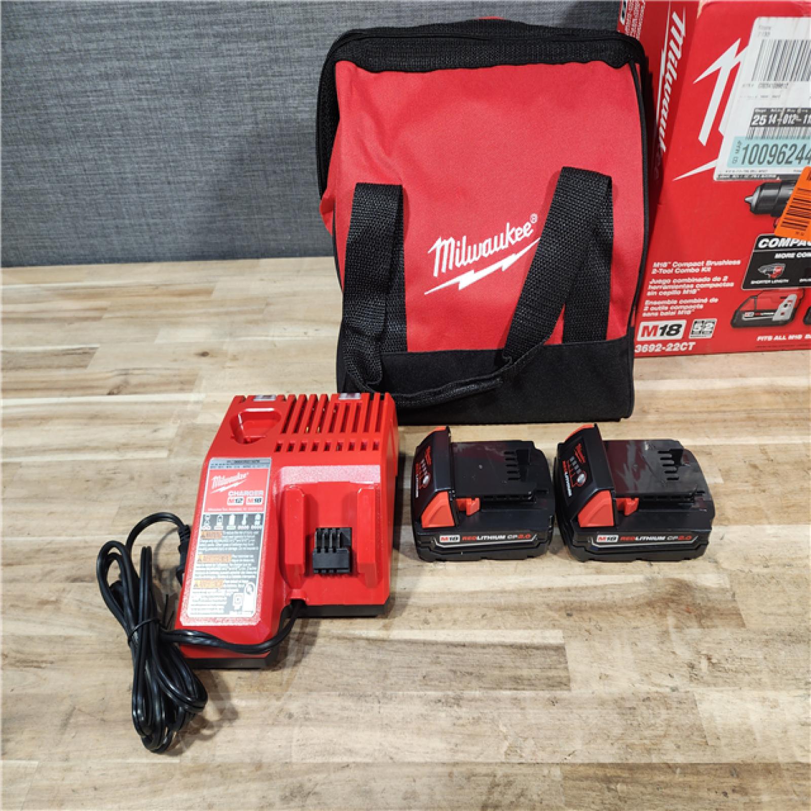 HOUSTON LOCATION - AS-IS Milwaukee M18 18V Lithium-Ion Brushless Cordless Compact Drill/Impact Combo Kit