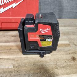 HOUSTON LOCATION - AS-IS Milwaukee 100 ft. REDLITHIUM Lithium-Ion USB Green Rechargeable Cross Line Laser Level Kit