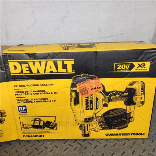 Houston Location AS IS - Dewalt 20V MAX 15 Cordless Coil Roofing Nailer Kit