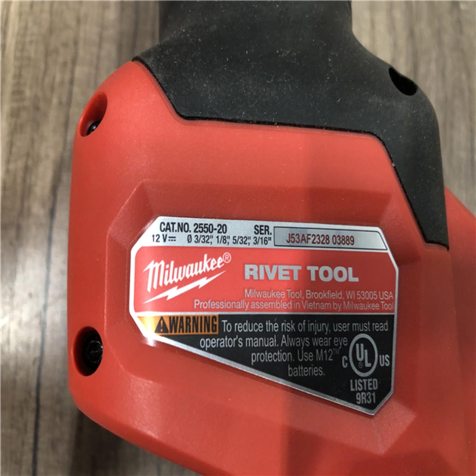 AS-IS Milwaukee M12 12-Volt Lithium-Ion Cordless Rivet Tool (Tool-Only)