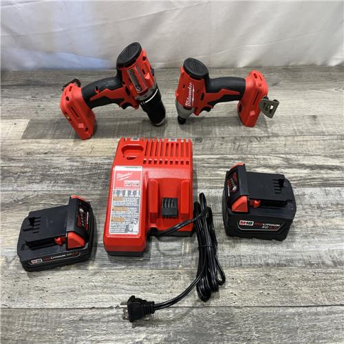 AS-IS Milwaukee 18-Volt Lithium-Ion Brushless Cordless Compact Hammer Drill/Impact Combo Kit