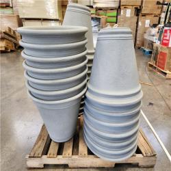 Phoenix Location Vigoro 22 in. Alameda Extra Large Gray Plastic Planter (22 in. D x 17.5 in. H) Pallet (28 Planters)