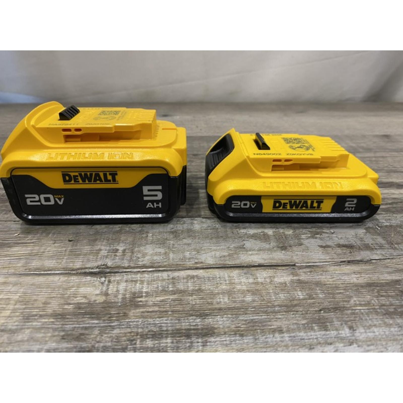 AS-IS DEWALT 20V MAX Lithium-Ion Battery Kit with 5.0Ah and 2.0Ah Battery and Charger