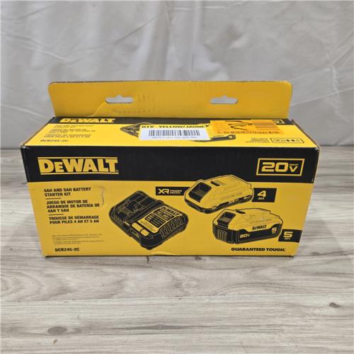 NEW! -  DeWalt 20V MAX DCB245-2C Lithium-Ion 2 Battery and 1 Charger Starter Kit