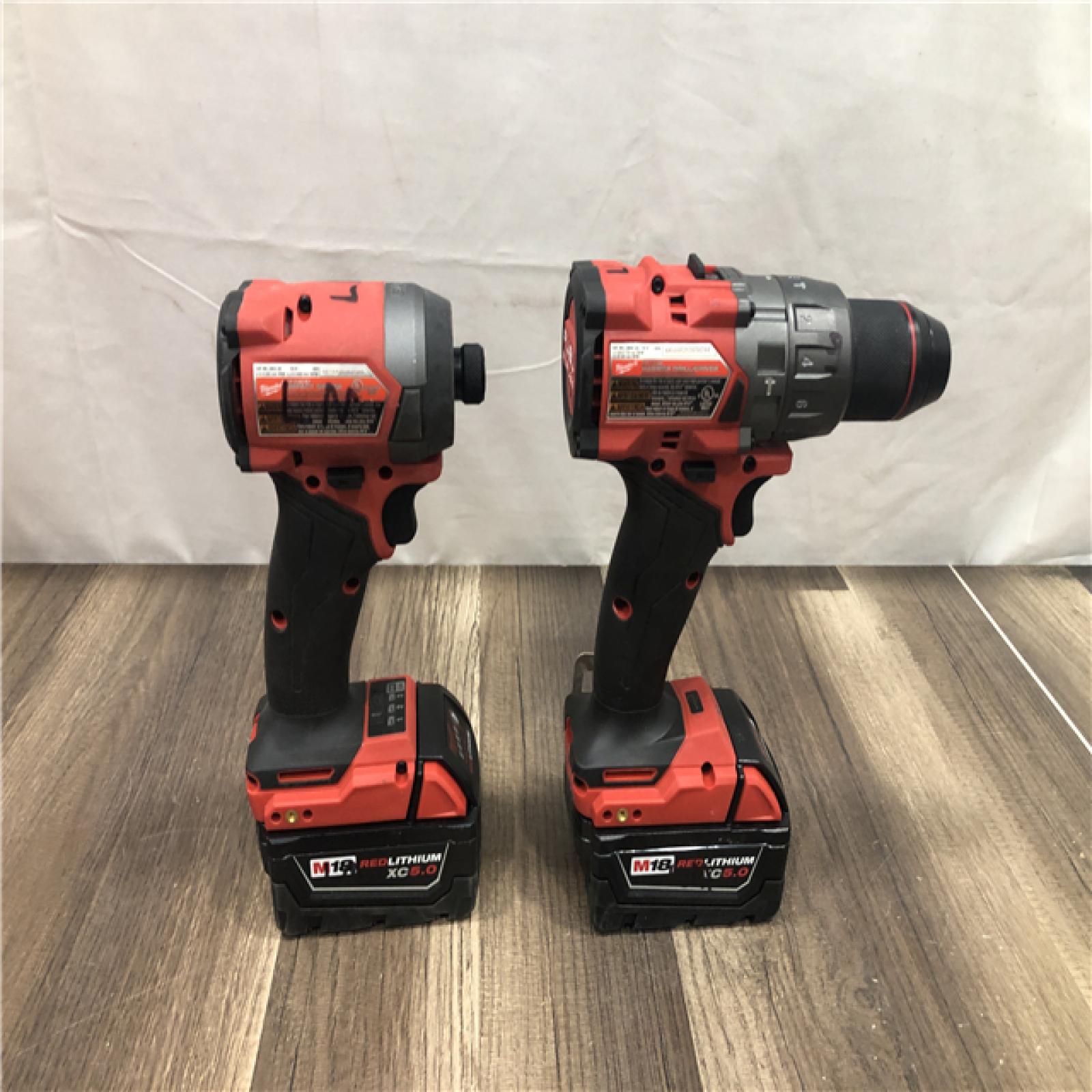 AS-IS Milwaukee FUEL 18V Lithium-Ion Brushless Cordless Hammer Drill and Impact Driver Combo Kit