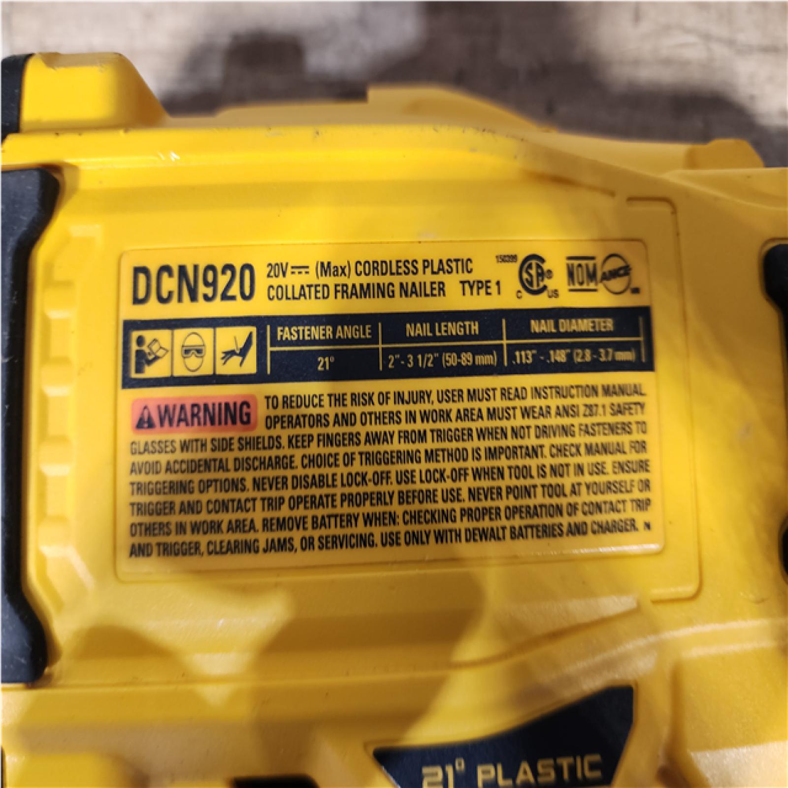 HOUSTON LOCATION - AS - IS DEWALT 20-Volt 21° Cordless Framing Nailer (Tool-Only)