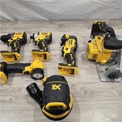 AS-IS DEWALT 20-Volt MAX Lithium-Ion Cordless 7-Tool Combo Kit with 2.0 Ah Battery, 5.0 Ah Battery and Charger