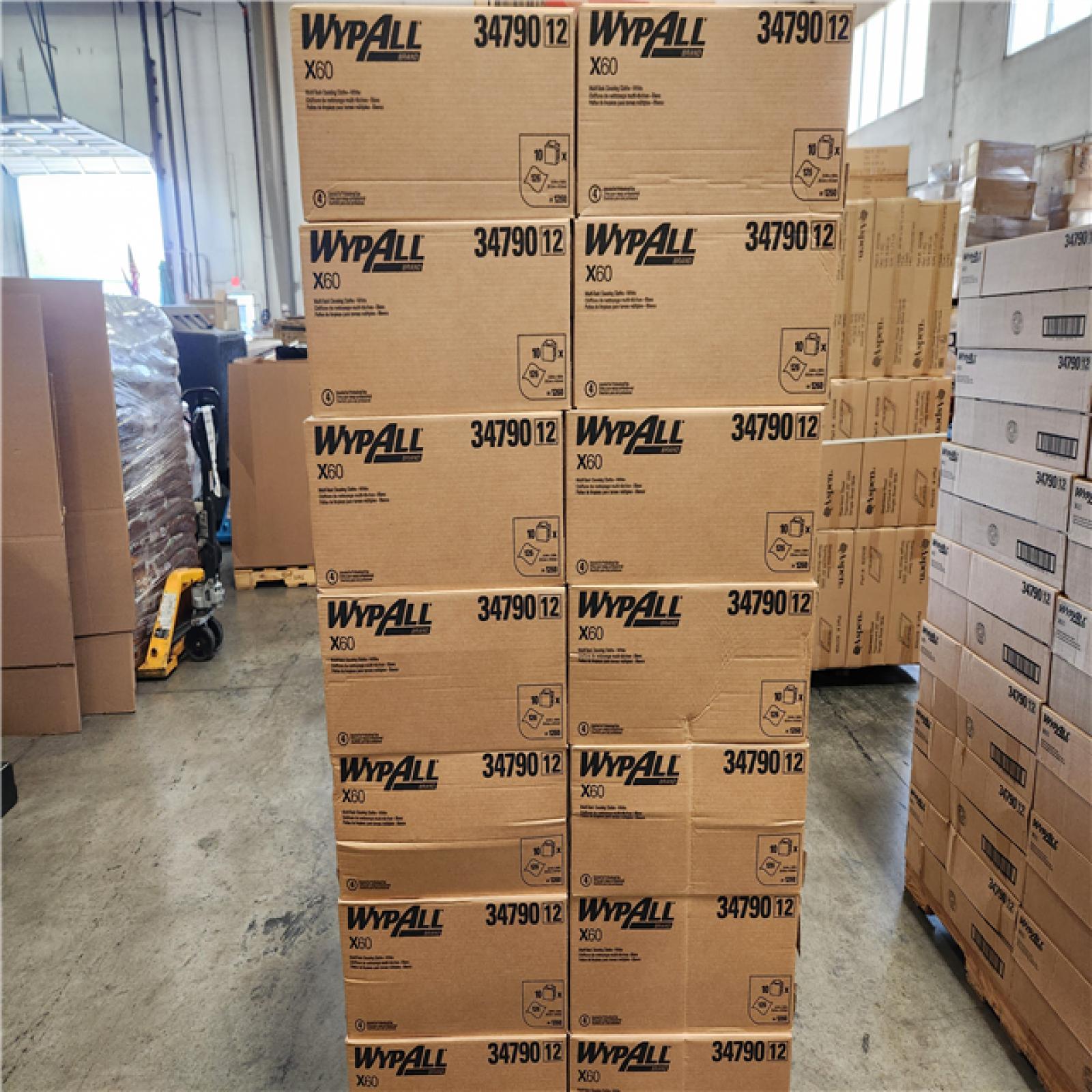 PHoenix Location NEW Wypall GeneralClean X60 Cloths Multi-Task Cleaning Wipes (34790), Strong and Absorbent Towels, White 126 Sheets Per Box Pallet (33-Boxes)