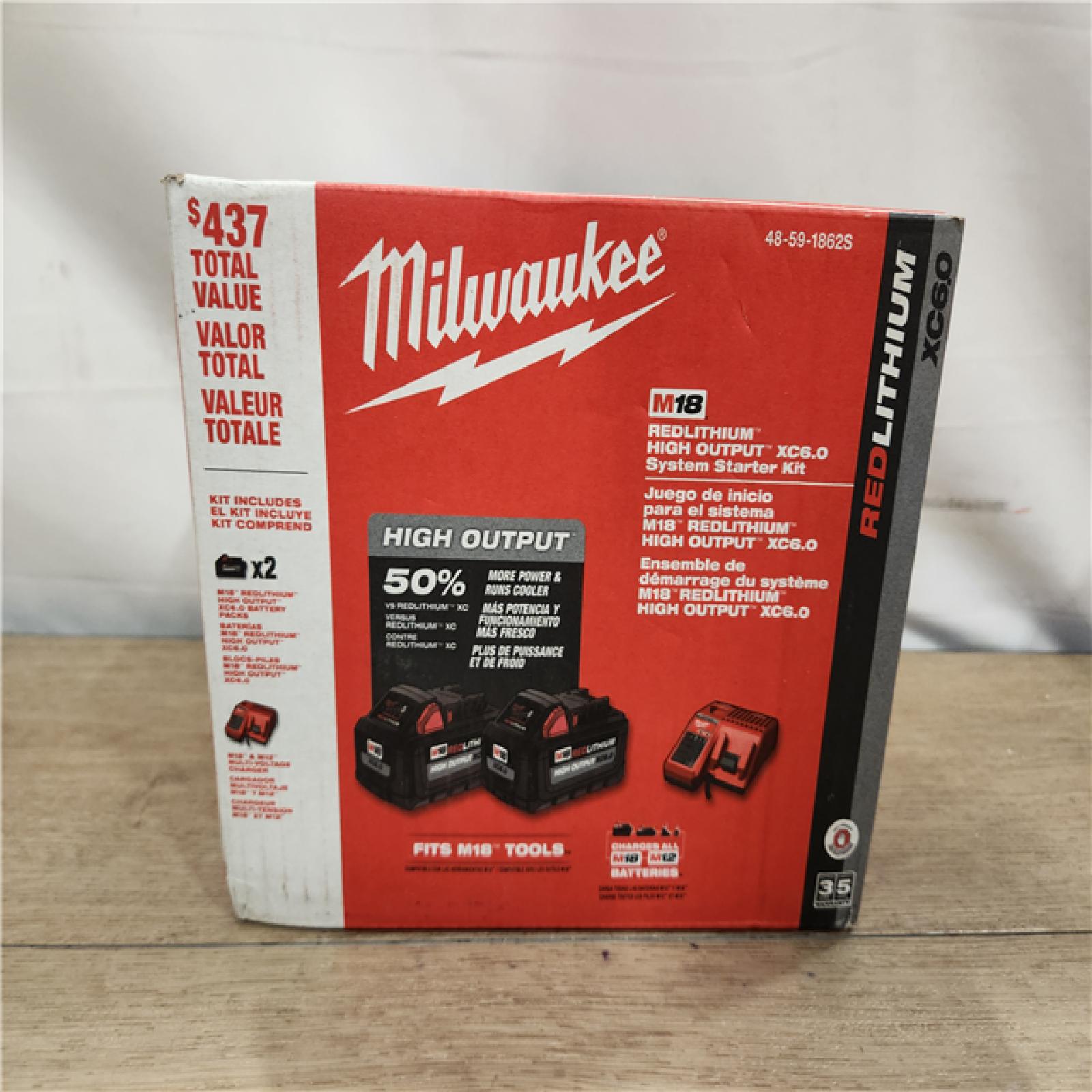 AS-IS- Milwaukee 18-Volt Lithium-Ion High Output Starter Kit