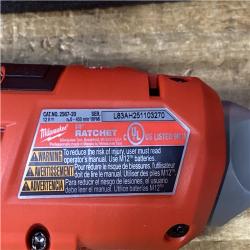 Houston Location AS-IS Milwaukee FUEL 12-Volt Lithium-Ion Brushless Cordless High Speed 3/8 in. Ratchet (Tool-Only)