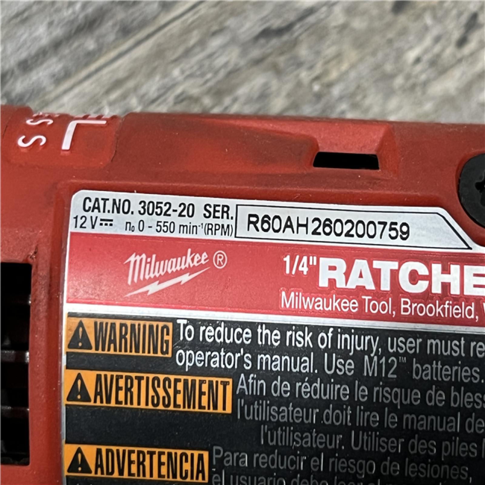 AS-IS Milwaukee FUEL 12-Volt Lithium-Ion Brushless Cordless High Speed 3/8 in. Ratchet (Tool-Only)