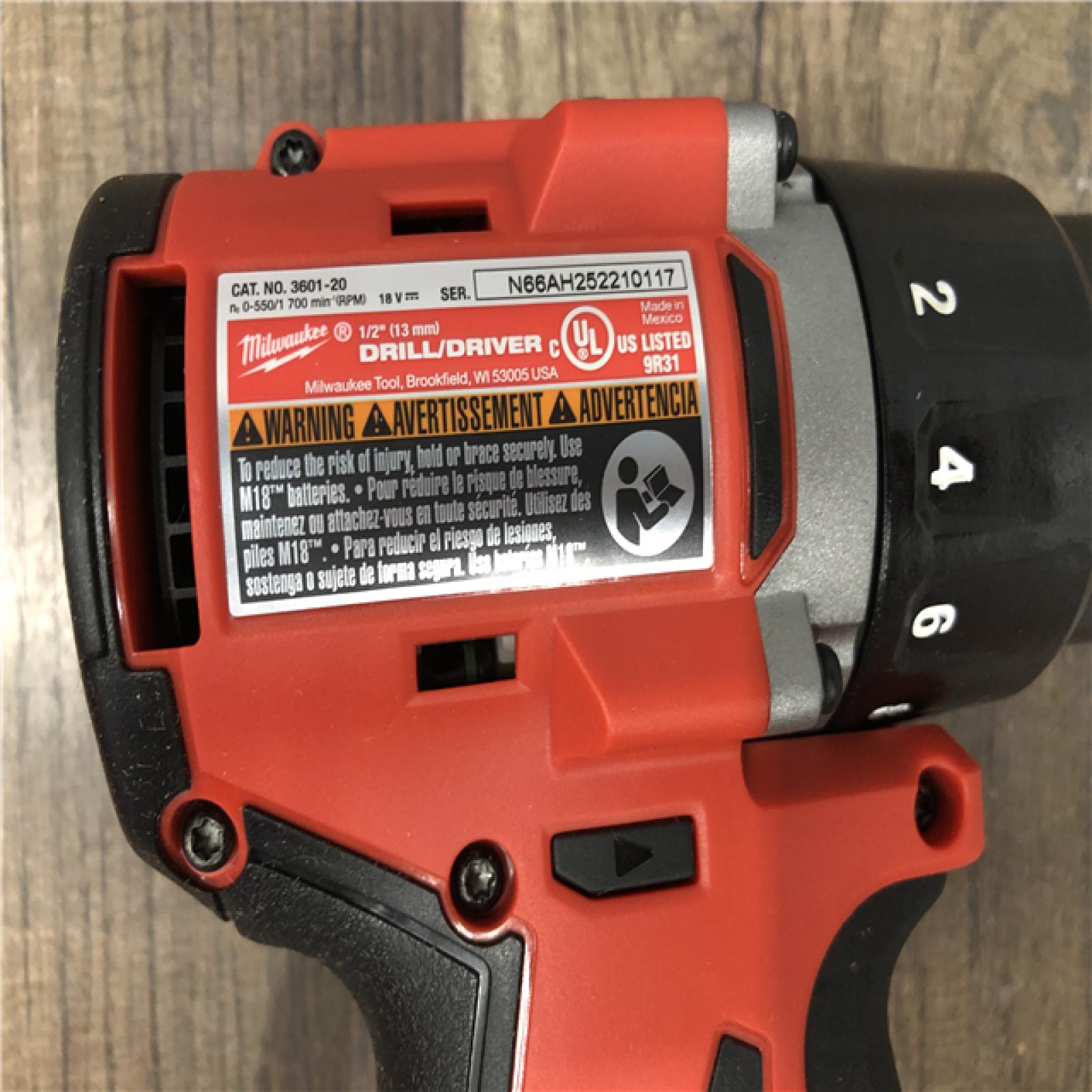 AS-IS Milwaukee  18V Lithium-Ion Brushless Cordless 1/2 in. Compact Drill/Driver (Tool-Only)