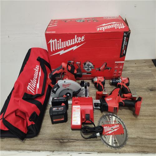 Phoenix Location NEW Milwaukee M18 18-Volt Lithium-Ion Brushless Cordless Combo Kit (4-Tool) with 2-Batteries, 1-Charger and Tool Bag