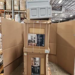 Phoenix AS-IS Mixed Hampton Bay Shaker Assembled Base Kitchen Cabinet in Dove Gray with Ball-Bearing Drawer Glides Pallet (7-Cabinets)