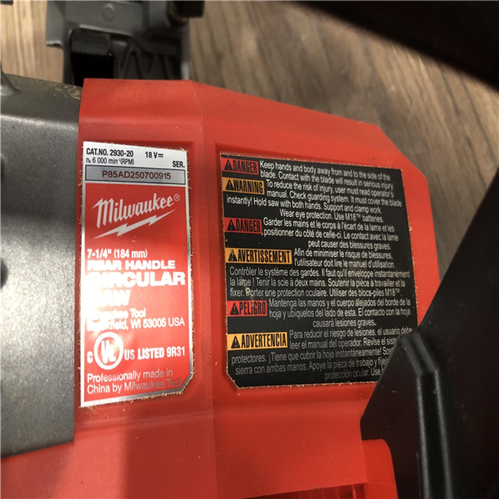 AS-IS Milwaukee FUEL 18V Lithium-Ion Cordless 7-1/4 in. Rear Handle Circular Saw (Tool-Only)