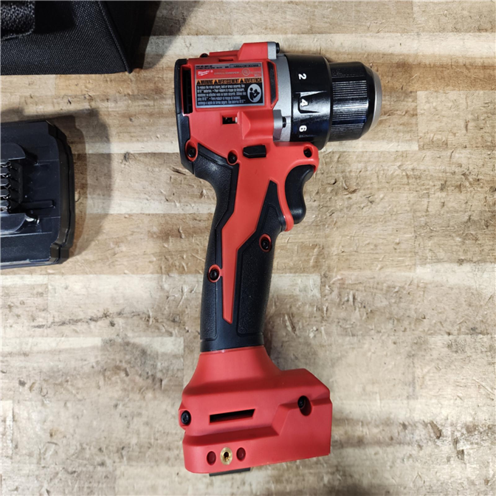HOUSTON LOCATION - AS - IS Milwaukee 18V Lithium-Ion Brushless Cordless 1/2 in. Compact Drill/Driver with kit