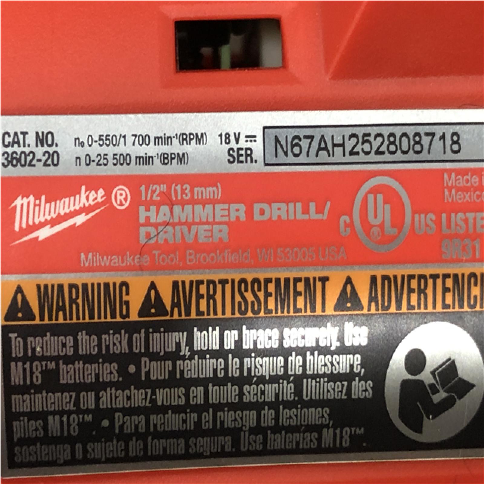AS-IS Milwaukee 18-Volt Lithium-Ion Brushless Cordless Compact Hammer Drill/Impact Combo Kit