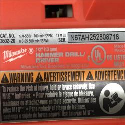 AS-IS Milwaukee 18-Volt Lithium-Ion Brushless Cordless Compact Hammer Drill/Impact Combo Kit