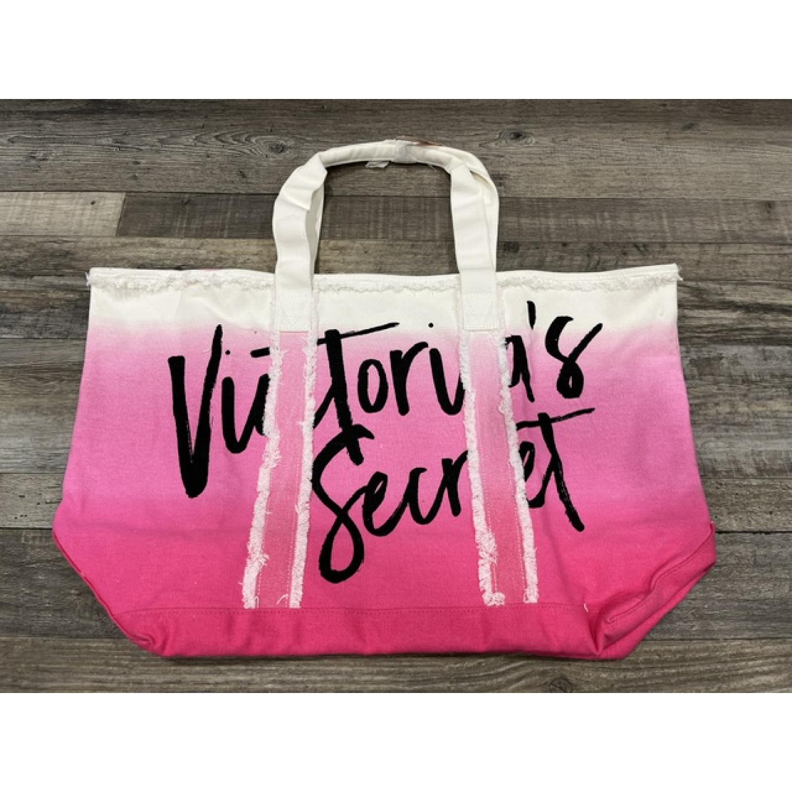 NEW - Victoria’s Secret Ombré Canvas Tote Bag Travel Pink Bag