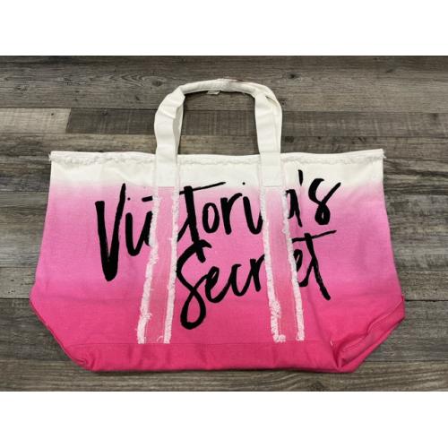 NEW - Victoria’s Secret Ombré Canvas Tote Bag Travel Pink Bag