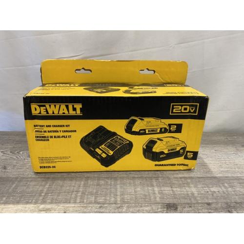 NEW - DEWALT 20V MAX Lithium-Ion Battery Kit with 5.0Ah and 2.0Ah Battery and Charger