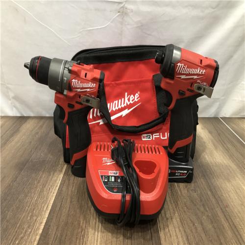 AS-IS Milwaukee FUEL 12-Volt Lithium-Ion Brushless Cordless Hammer Drill and Impact Driver Combo Kit
