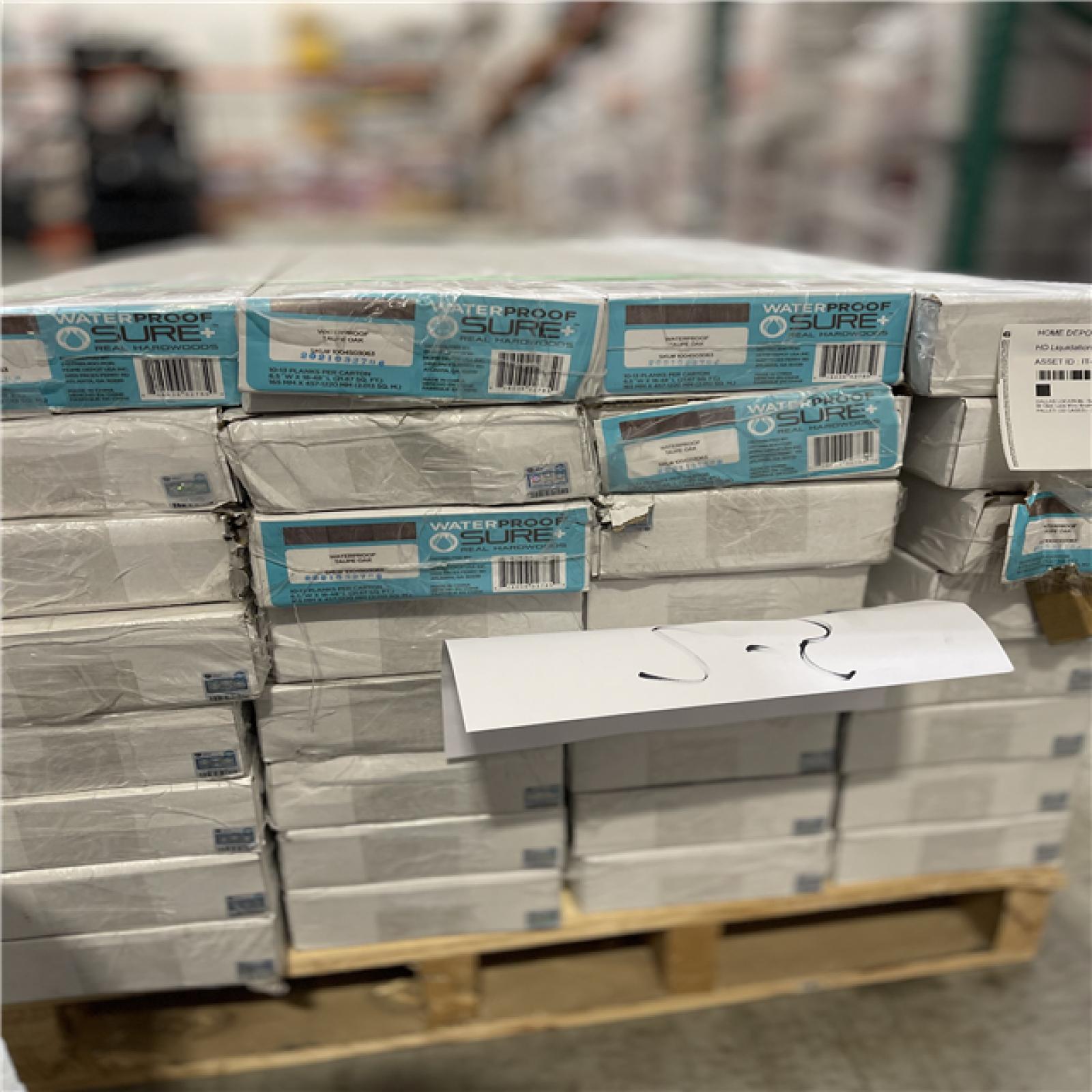 DALLAS LOCATION - Sure+ Taupe Oak White Oak 1/4 in. T x 6.5 in. W Click Lock Wire Brushed Engineered Hardwood Flooring - PALLET- (32 CASES)