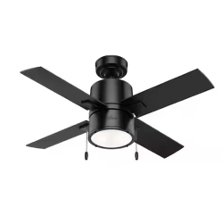 DALLAS LOCATION- HUNTER 42 in. LED Indoor Matte Black Ceiling Fan with Light (18 CASES)