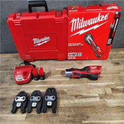 HOUSTON LOCATION - AS-IS MILWAUKEE 12-Volt Lithium-Ion Force Logic Cordless Press Tool Kit (3 Jaws Included) with Two 1.5 Ah Battery and Hard Case