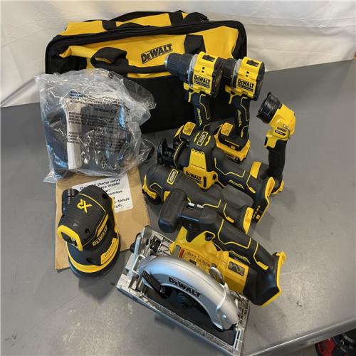 AS-IS - DEWALT 20-Volt MAX Lithium-Ion Cordless 7-Tool Combo Kit with 2.0 Ah Battery, 5.0 Ah Battery and Charger