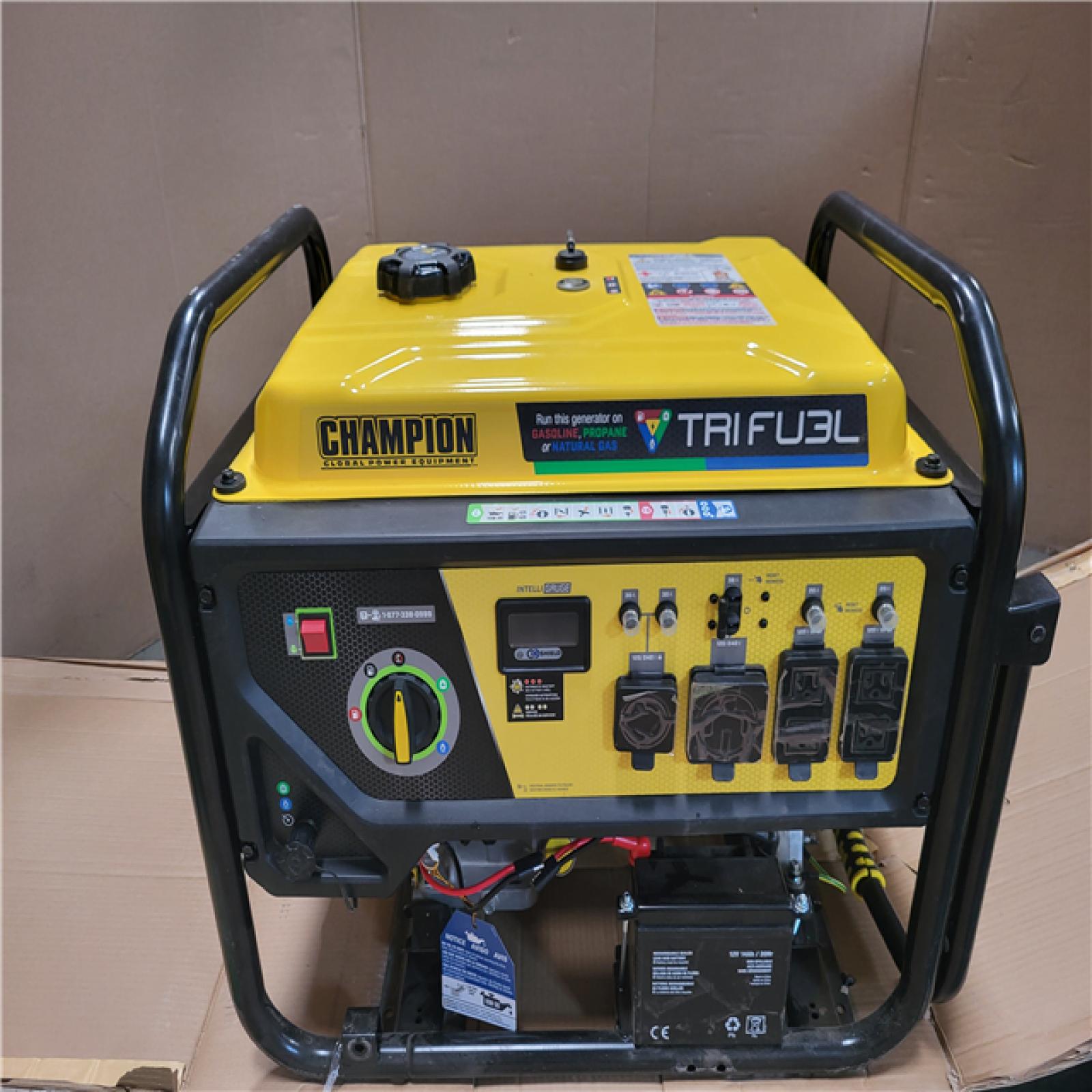 CALIFORNIA AS-IS CHAMPION TRI FUEL 11 500 STARTING WATT 9 200 RUNNING WATT PORTABLE GENERATOR