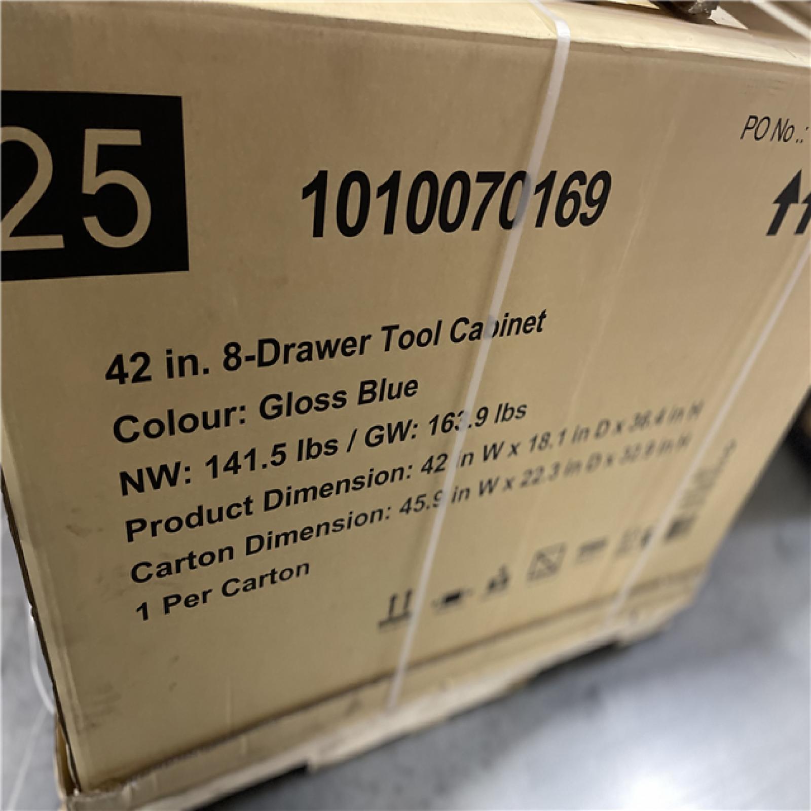 DALLAS LOCATION -Husky Standard Duty 42 in. 8-Drawer Blue Rolling Tool Cabinet PALLET-(2 UNITS)