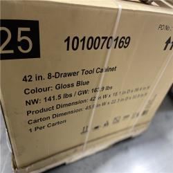 DALLAS LOCATION -Husky Standard Duty 42 in. 8-Drawer Blue Rolling Tool Cabinet PALLET-(2 UNITS)