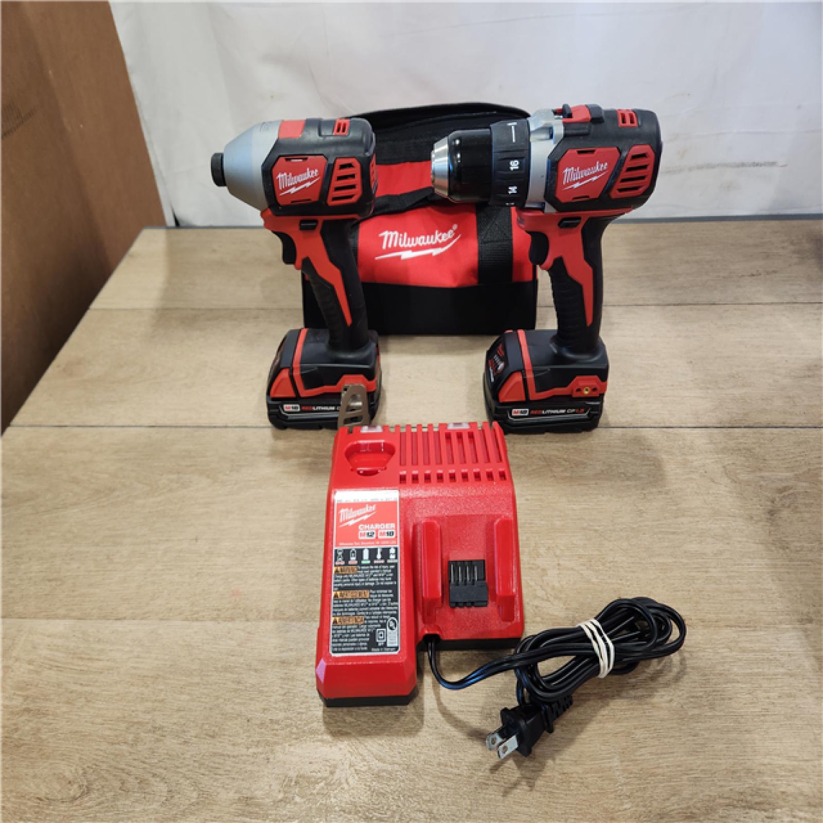 AS-IS- Milwaukee 18V Lithium-Ion Cordless Drill Driver/Impact Driver Combo Kit