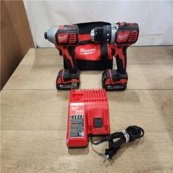 AS-IS- Milwaukee 18V Lithium-Ion Cordless Drill Driver/Impact Driver Combo Kit