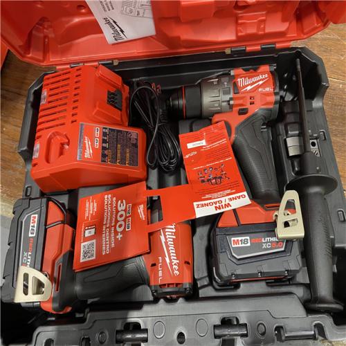 AS-IS MILWAUKEE M18 FUEL 18V Lithium-Ion Brushless Cordless Hammer Drill and Impact Driver Combo Kit (2-Tool) with 2 Batteries