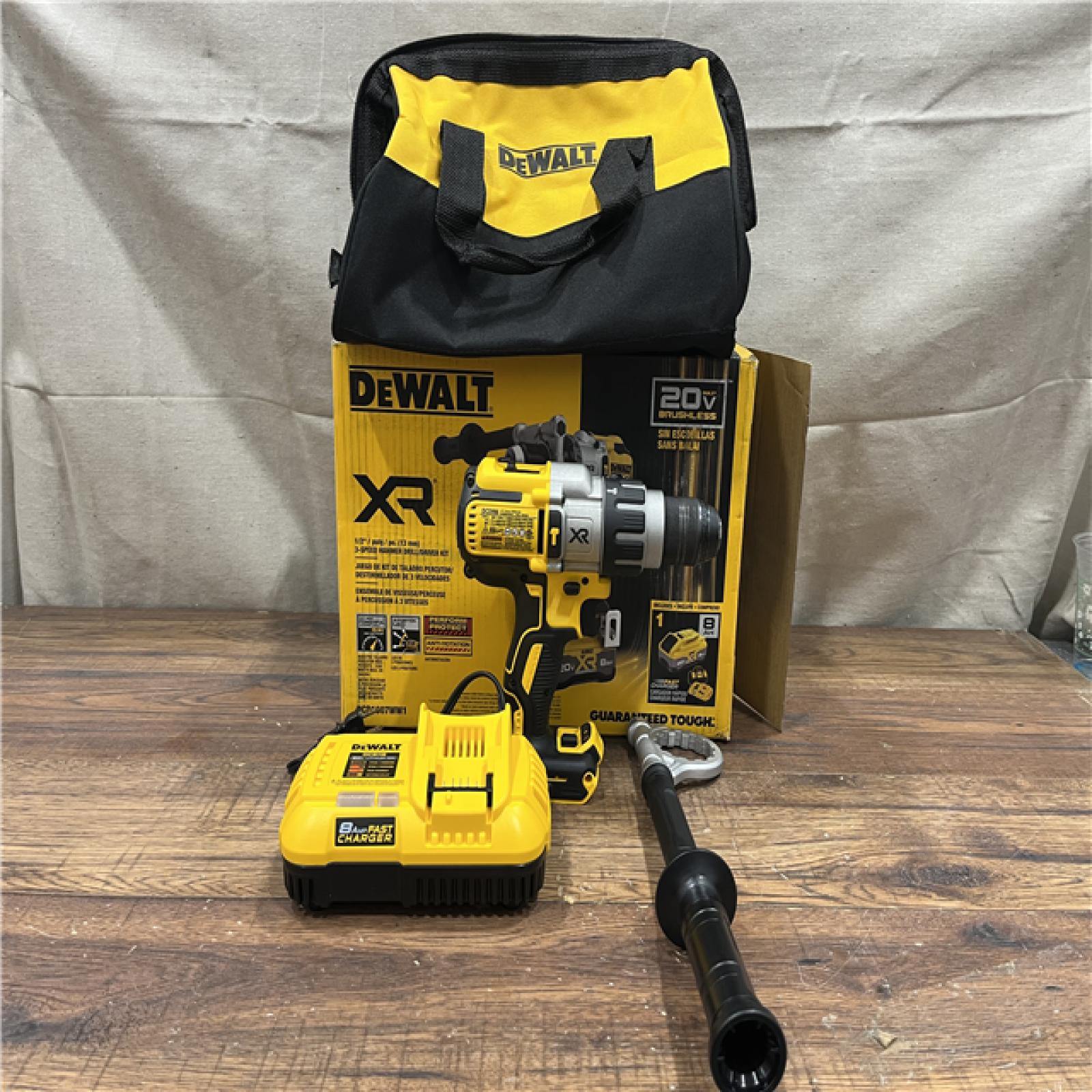 AS-IS DEWALT 20V XR Lithium-Ion Cordless Hammer Drill Kit with, Charger and Kit Bag