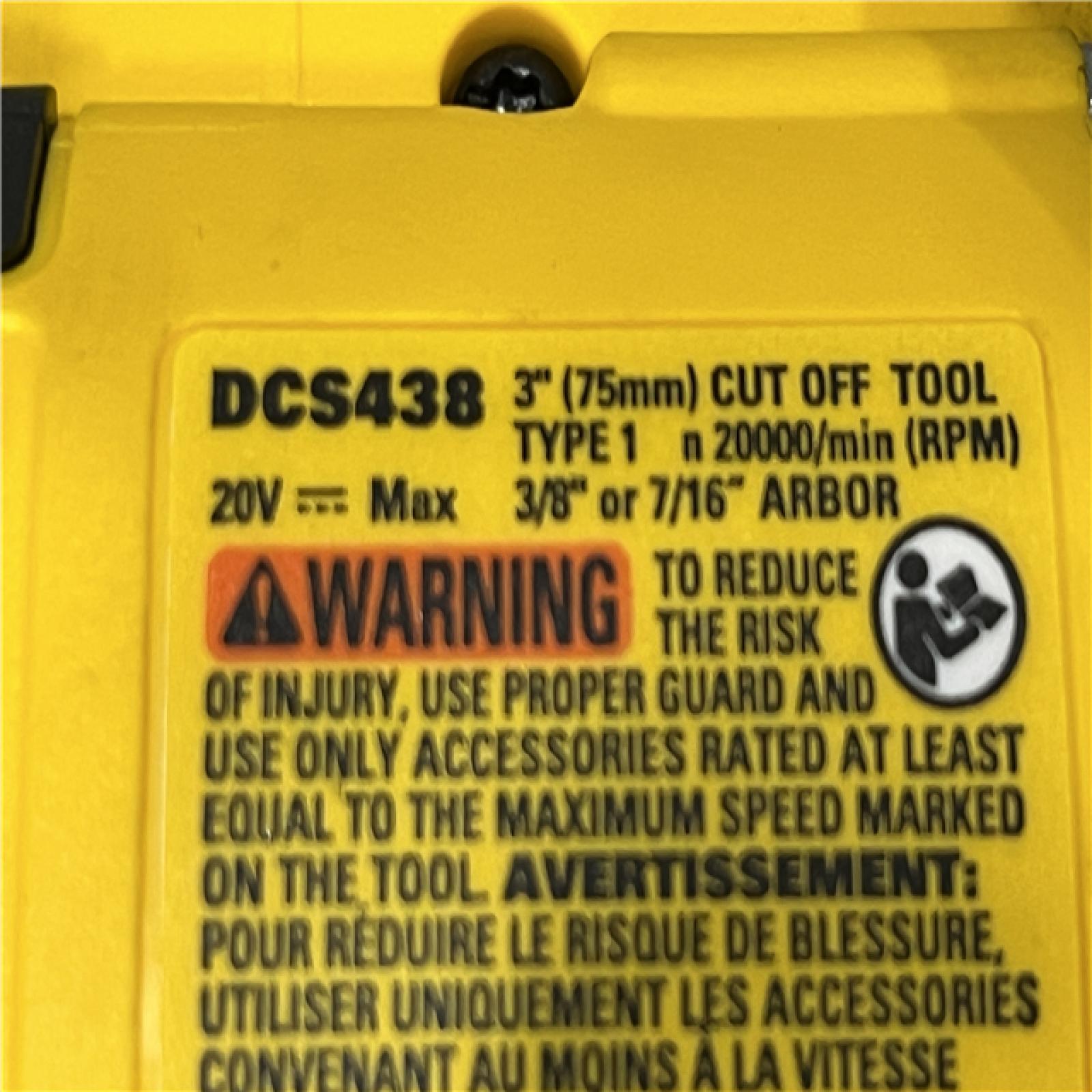 AS-IS DEWALT 20V XR Cordless 3 in. Cut-Off Tool (Tool Only)