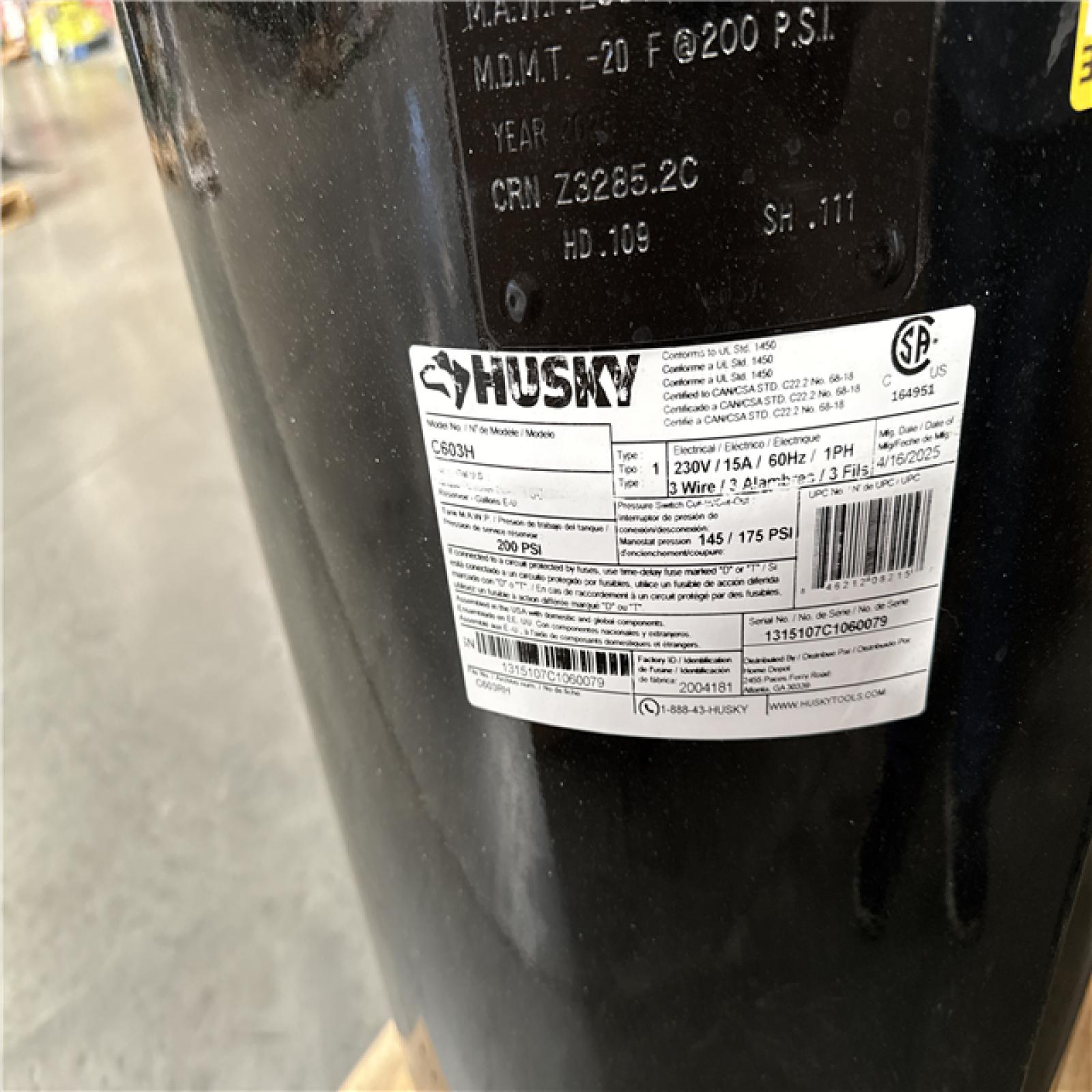 California AS-IS Husky 60 Gallon Air Compressor