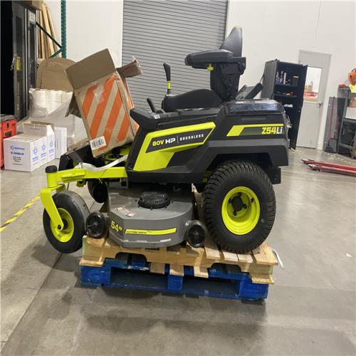 Dallas Location - As-Is RYOBI 80V HP Brushless 54 in. Battery Electric Cordless Zero Turn Riding Mower (3) 80V Batteries (4) 40V Batteries and Charger