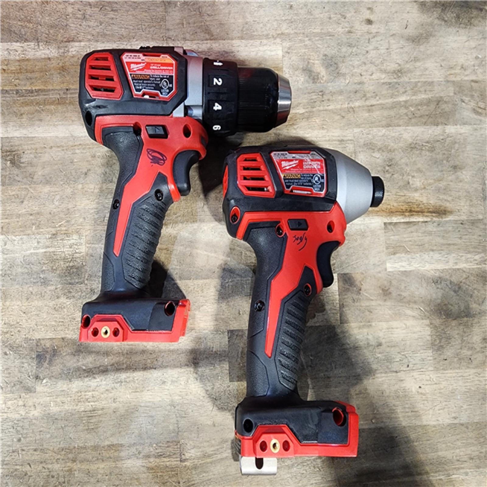 HOUSTON LOCATION - AS-IS Milwaukee 18V Cordless Brushed 2-Tool Drill/Driver and Impact Driver Kit